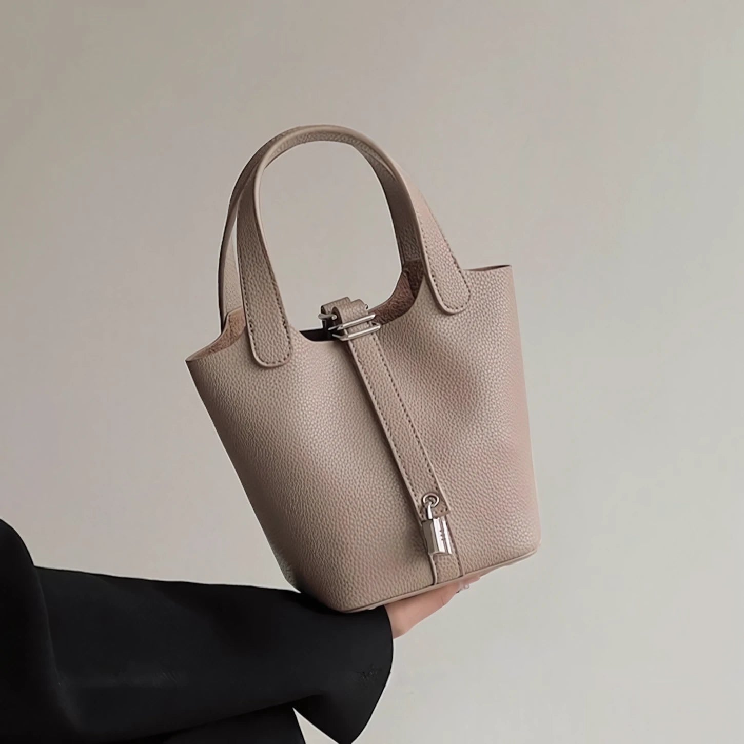 Soft Power in a Handle - Luxe Litchi Bucket Bag