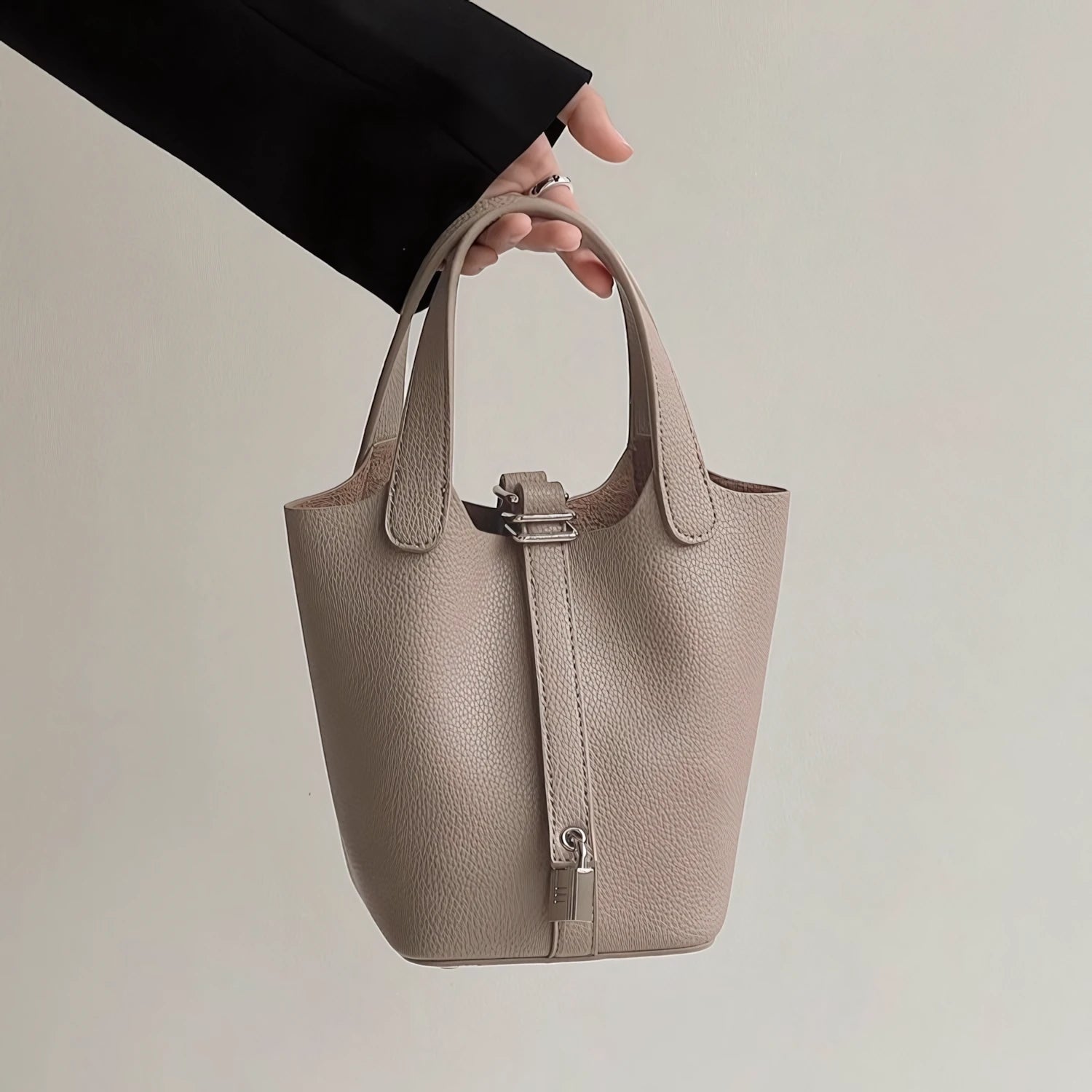 Soft Power in a Handle - Luxe Litchi Bucket Bag