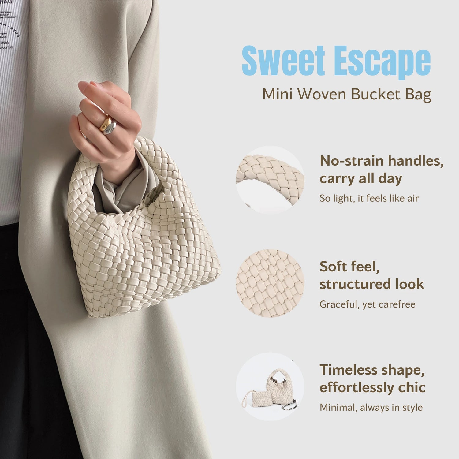 Sweet Escape - Mini Woven Bucket Bag