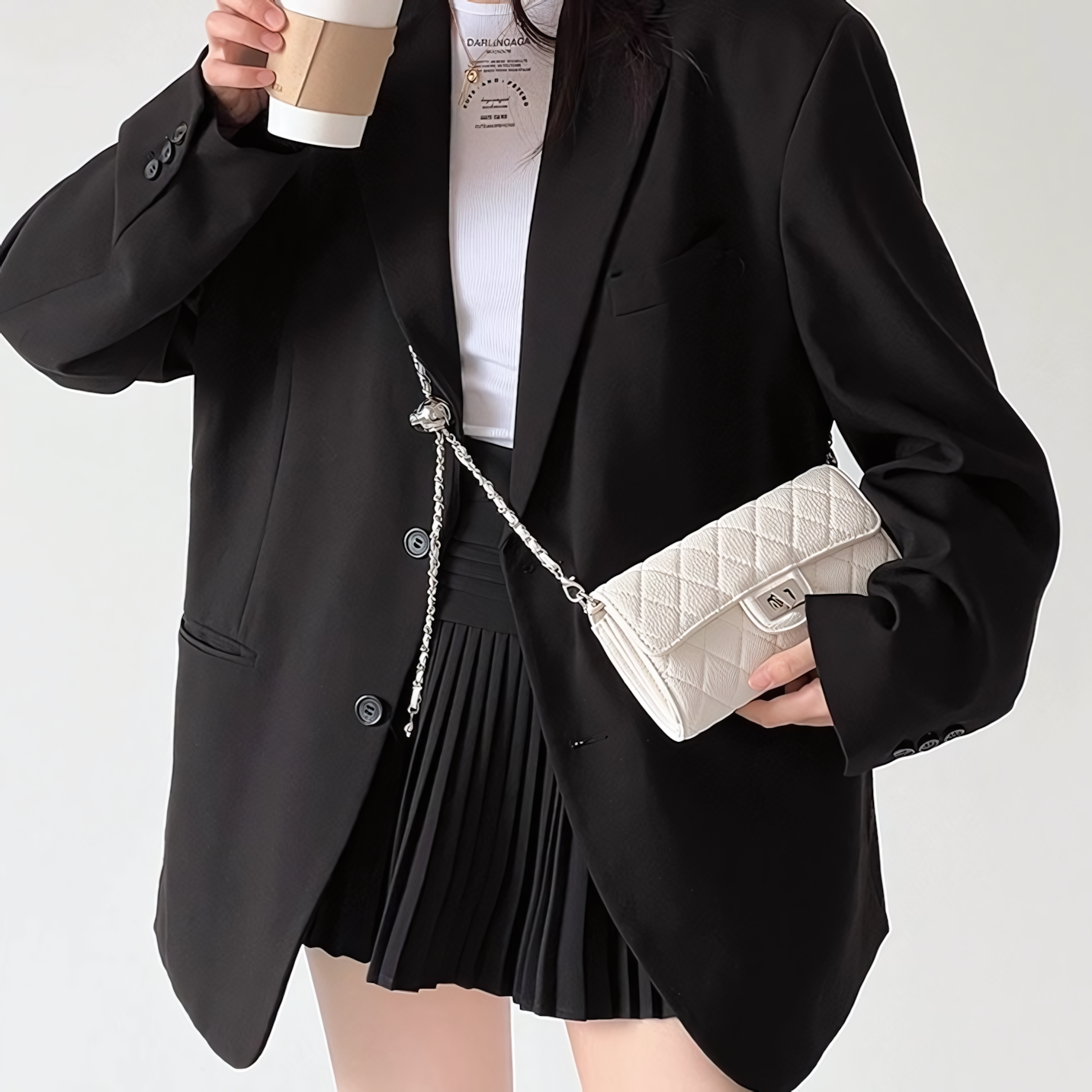 Pearl Whimsy – Quilted Soft Leather Chain Bag