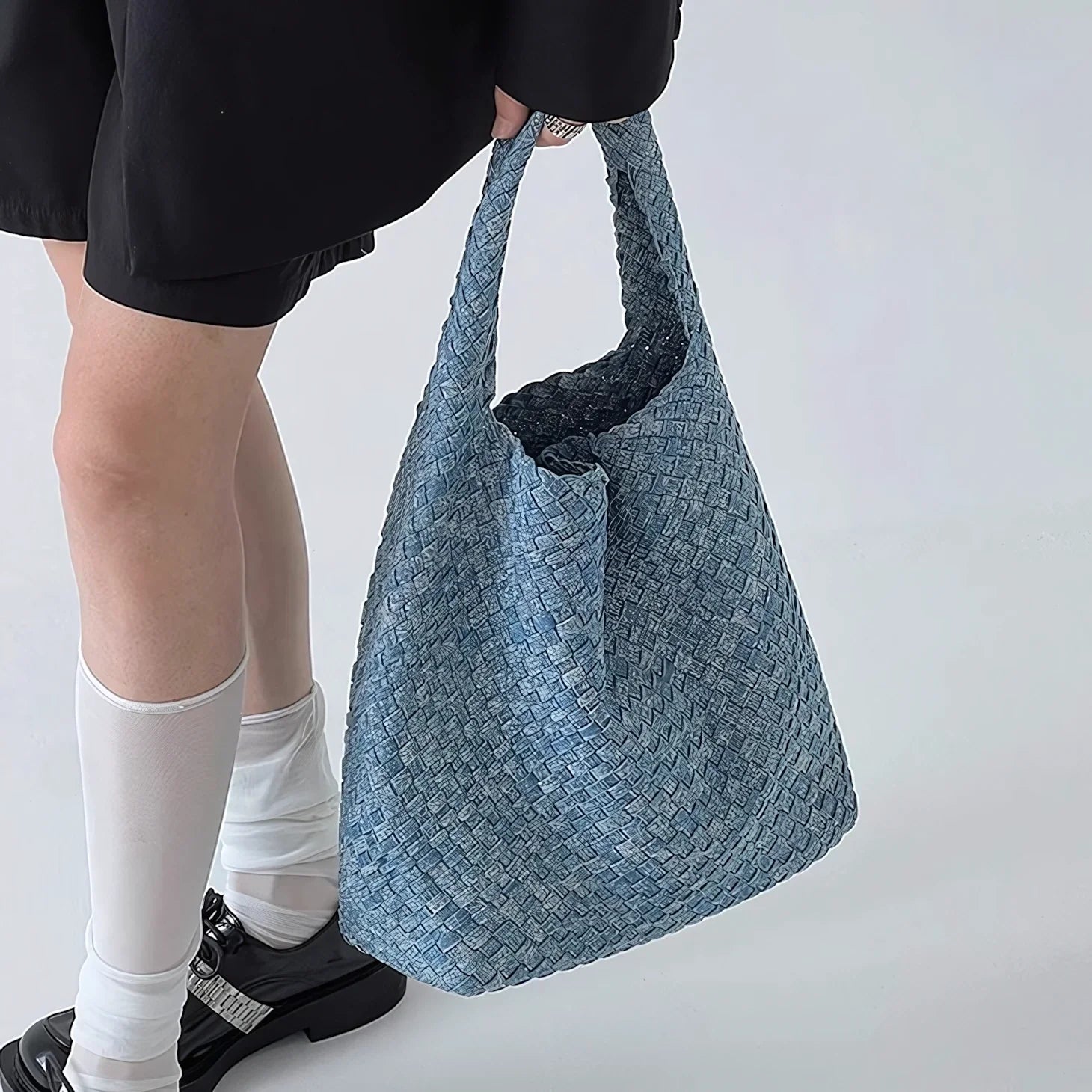 Wander Weave - Snow Washed Denim Tote