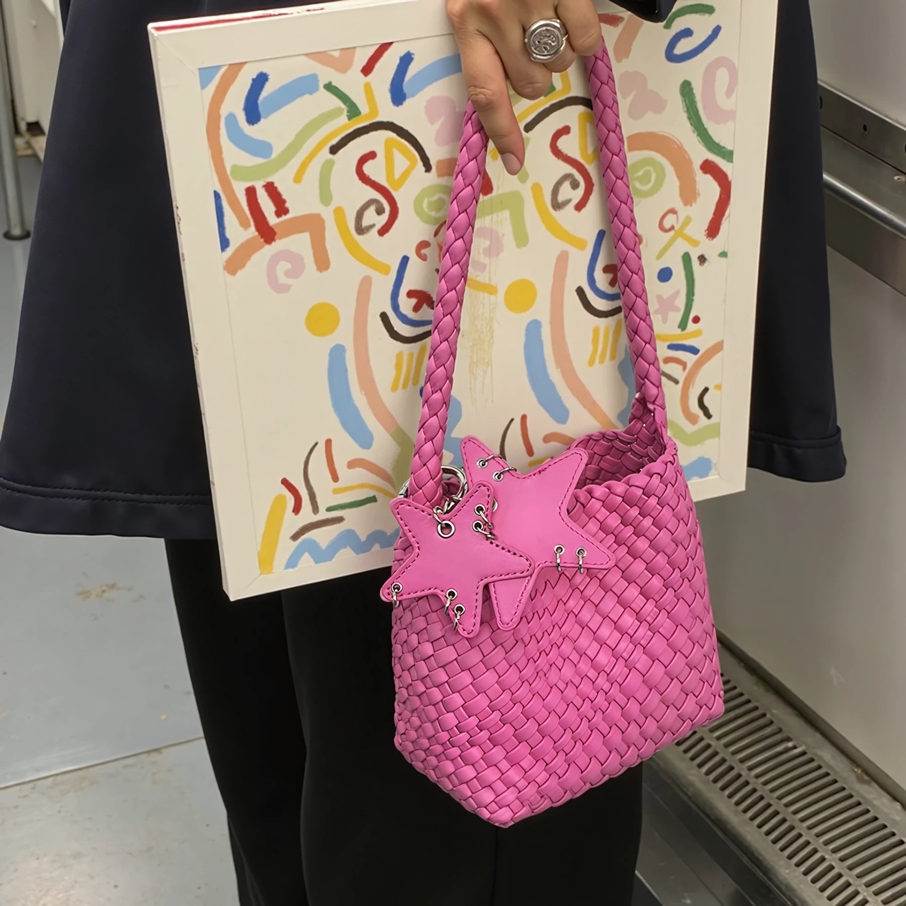 Starshine Knot – Handwoven Bucket Bag
