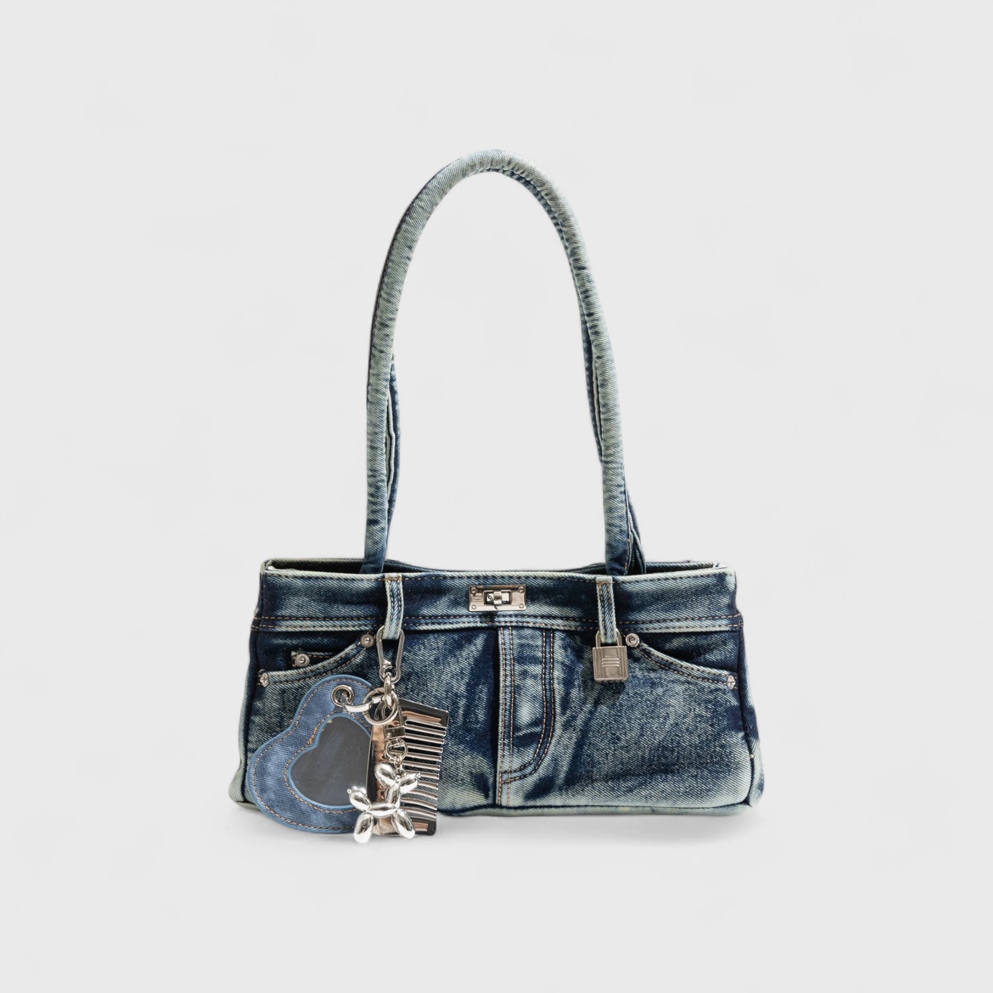 Sidewalk Muse - Washed Denim Baguette