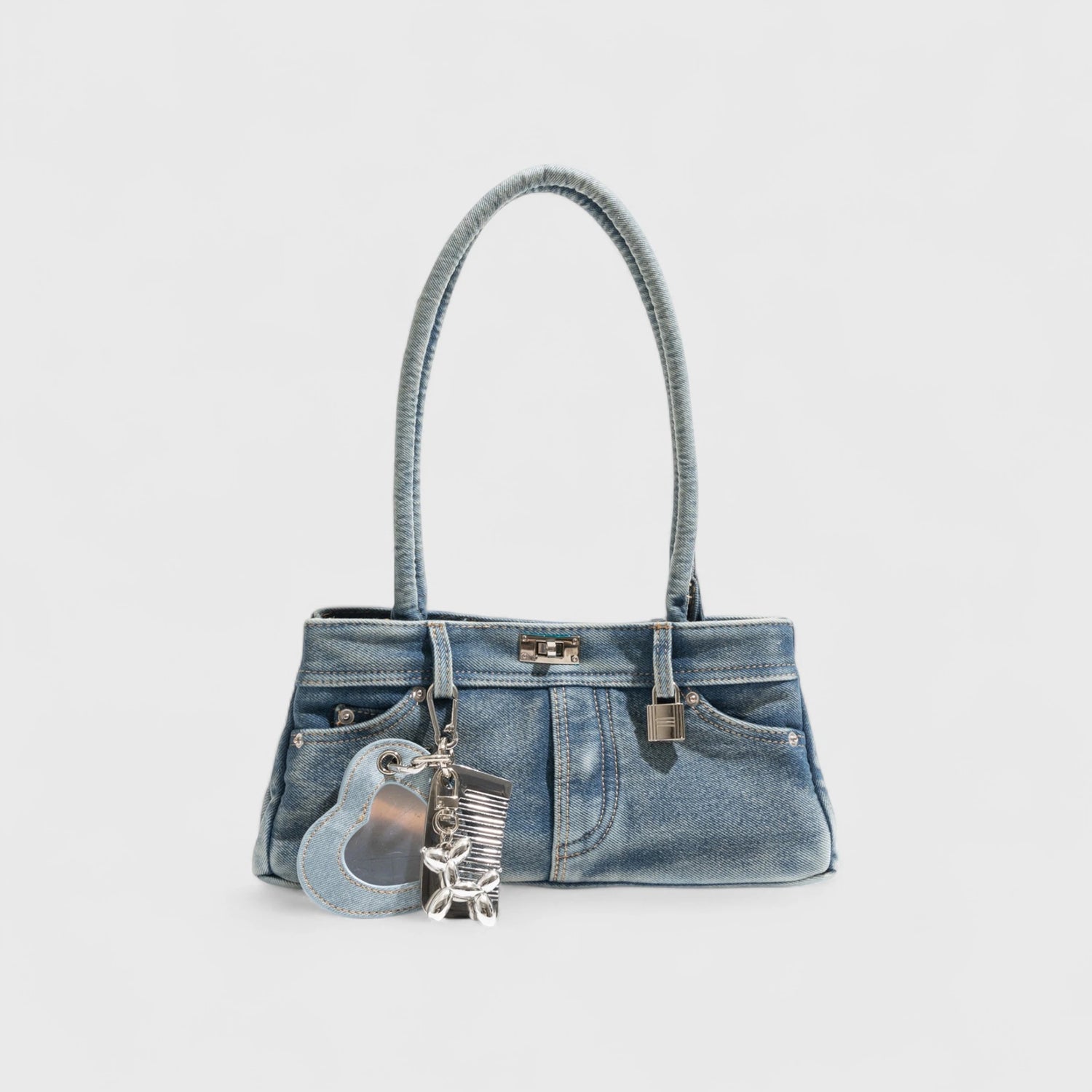 Sidewalk Muse - Washed Denim Baguette