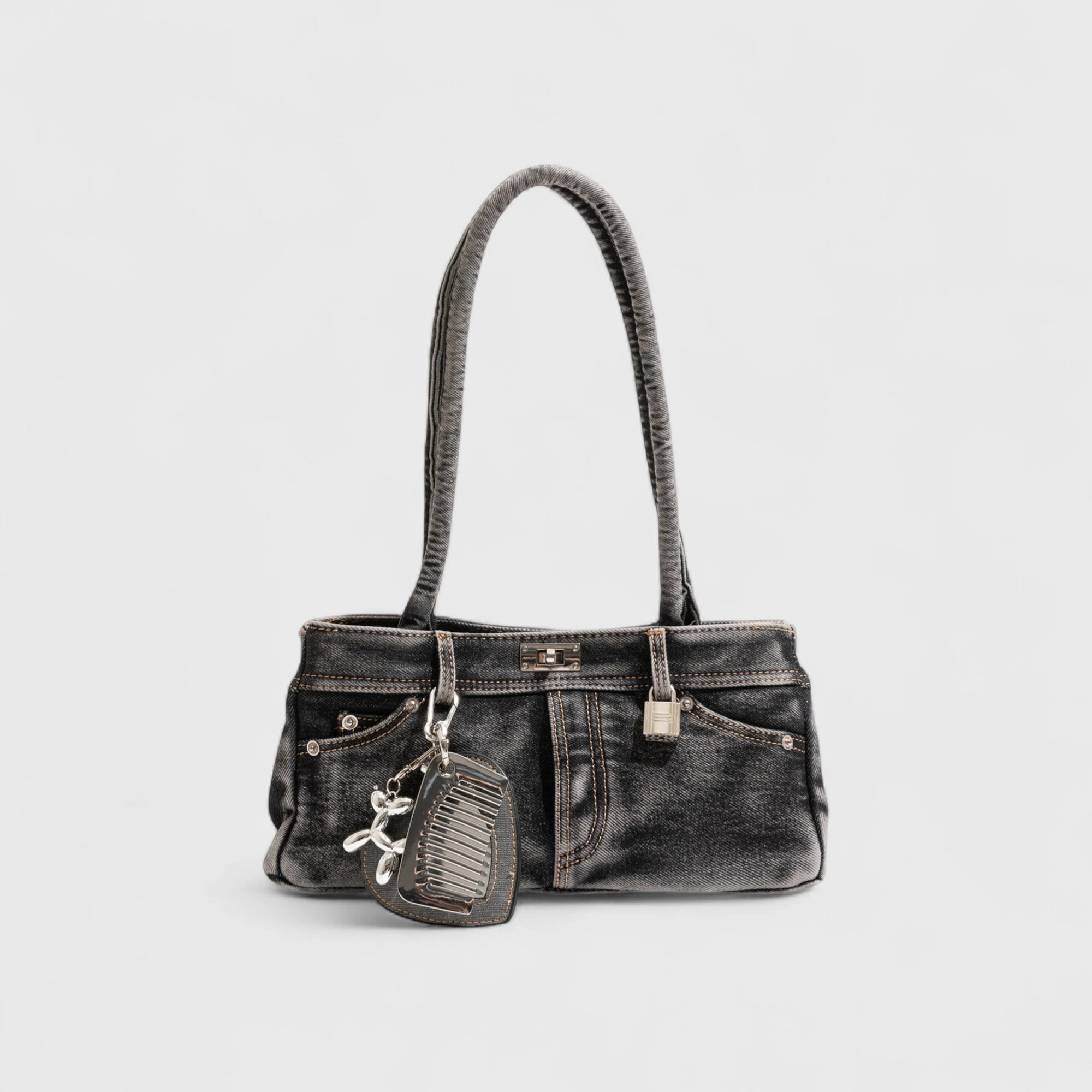 Sidewalk Muse - Washed Denim Baguette