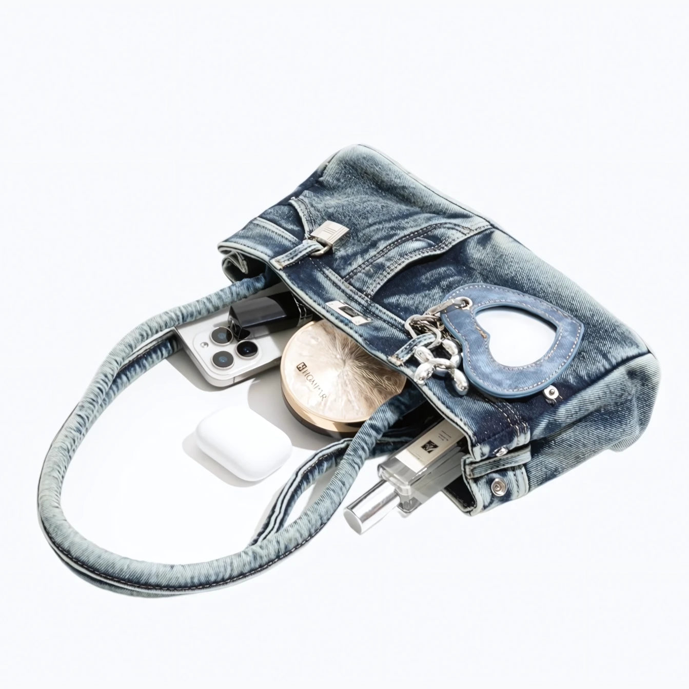 Sidewalk Muse - Washed Denim Baguette