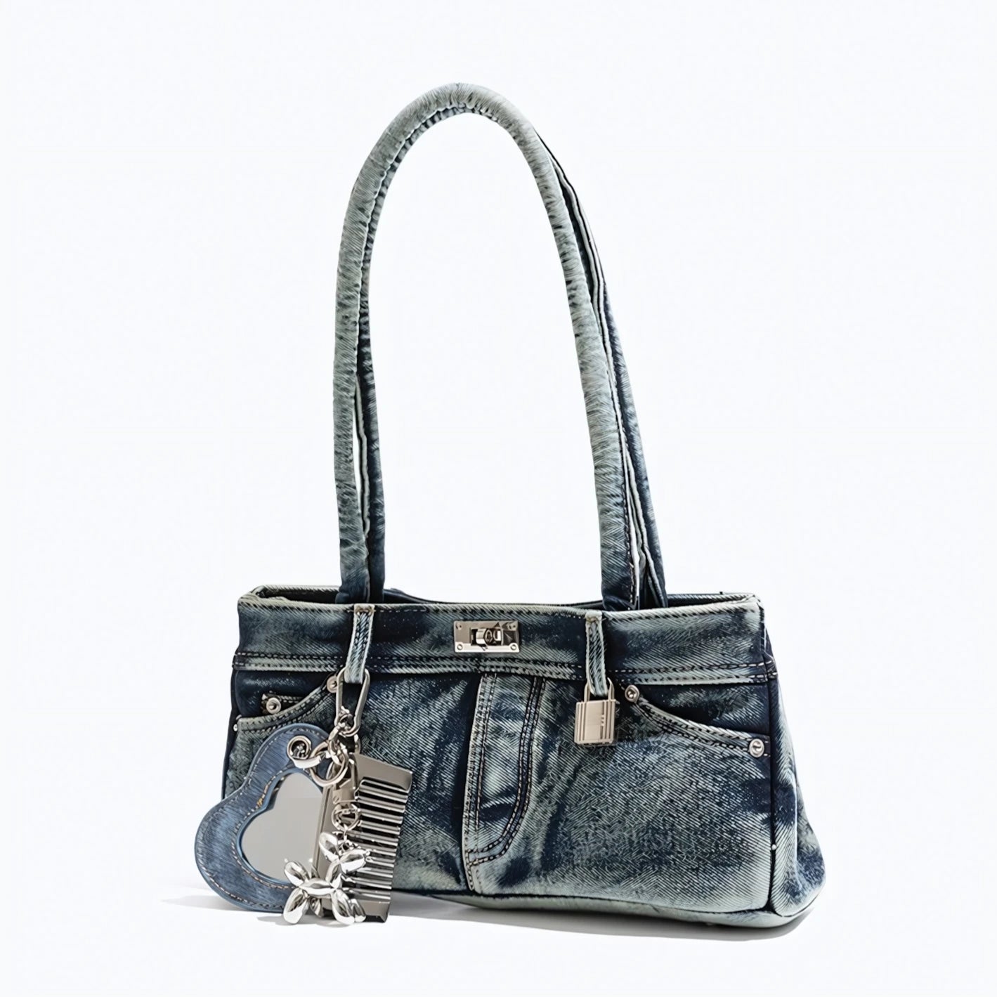 Sidewalk Muse - Washed Denim Baguette
