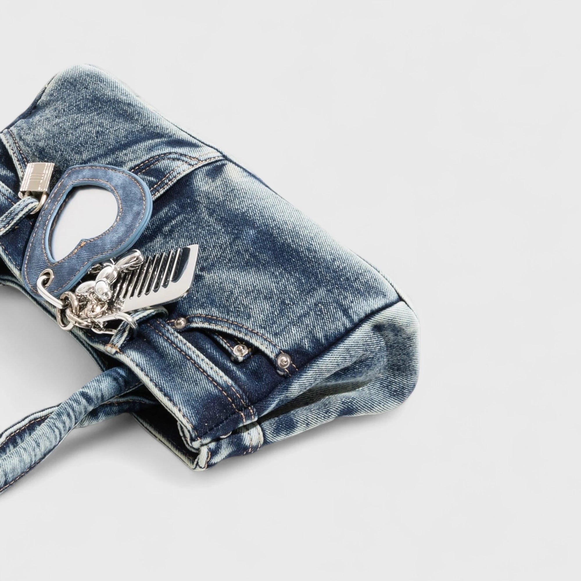 Sidewalk Muse - Washed Denim Baguette