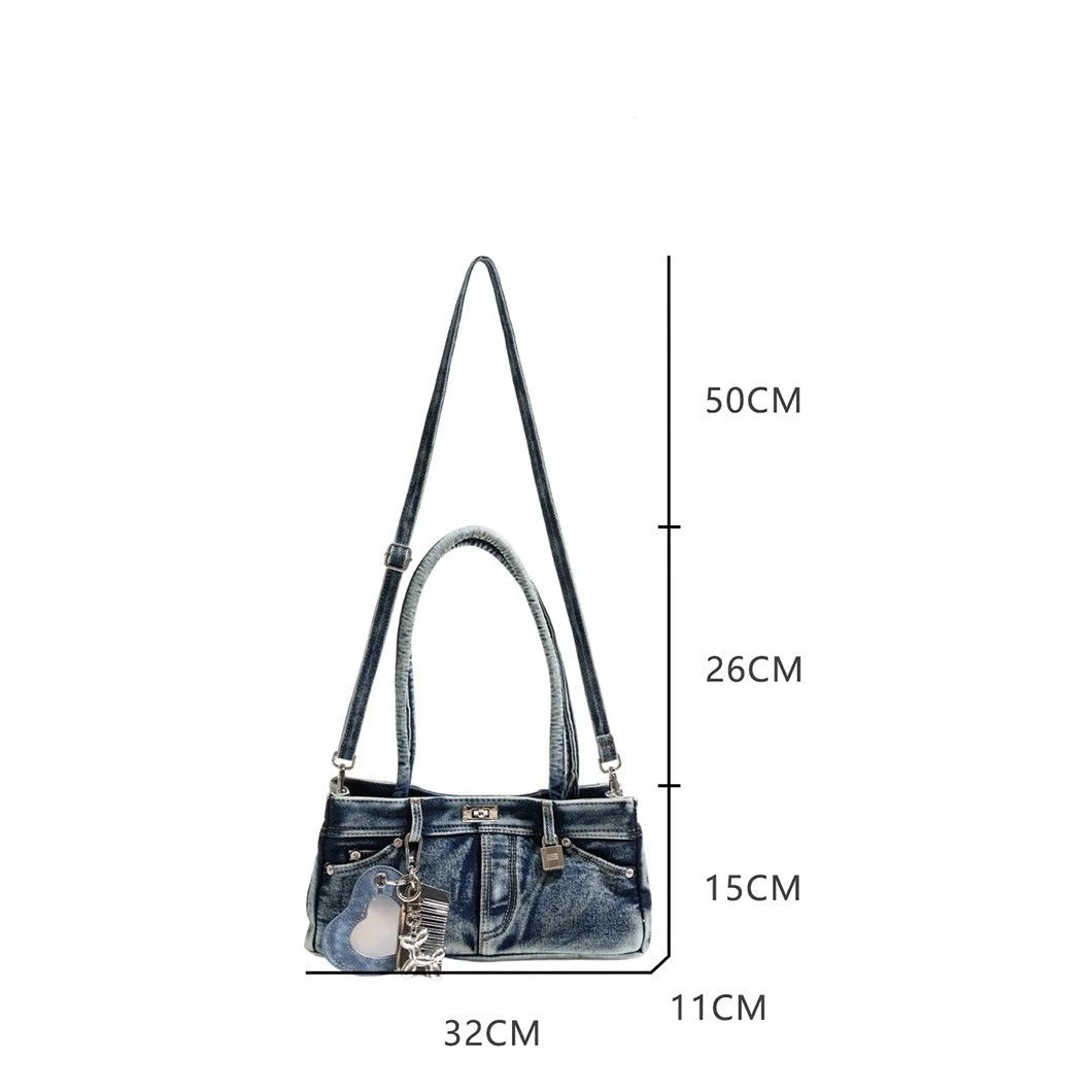 Sidewalk Muse - Washed Denim Baguette