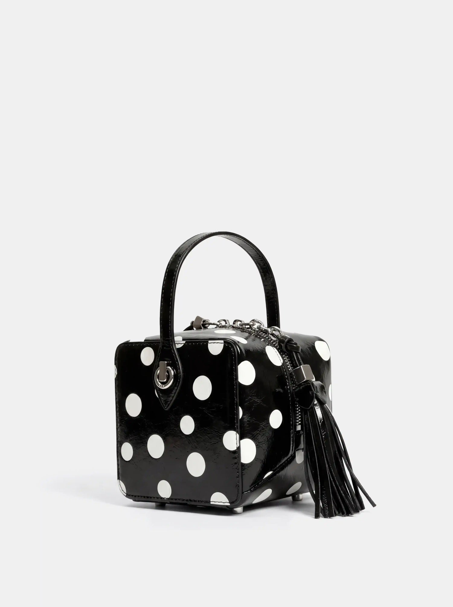Black Dots Cube · Tassel Box Bag