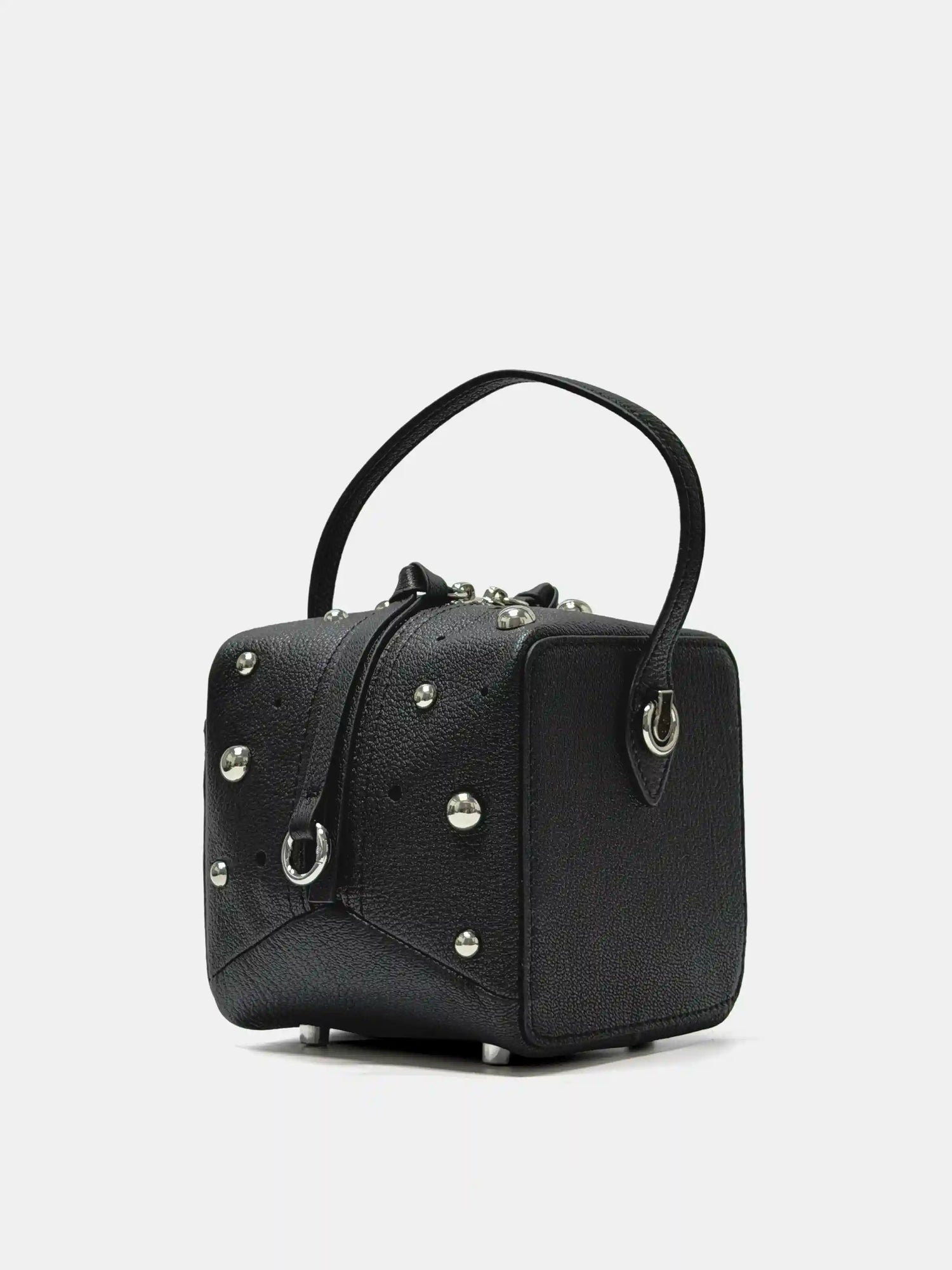 The Midnight Cube · Studded Sheepskin Box Bag