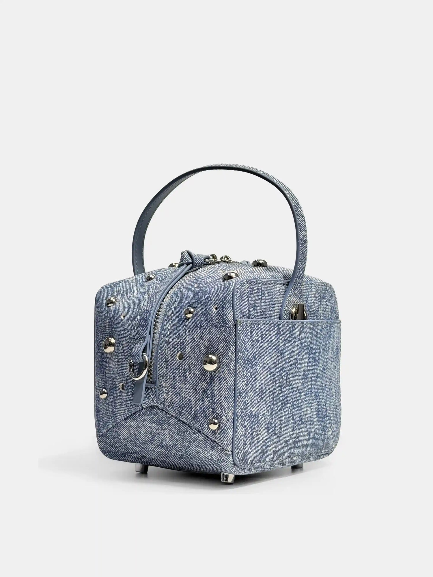 Vintage Denim Cube · Studded Box Bag