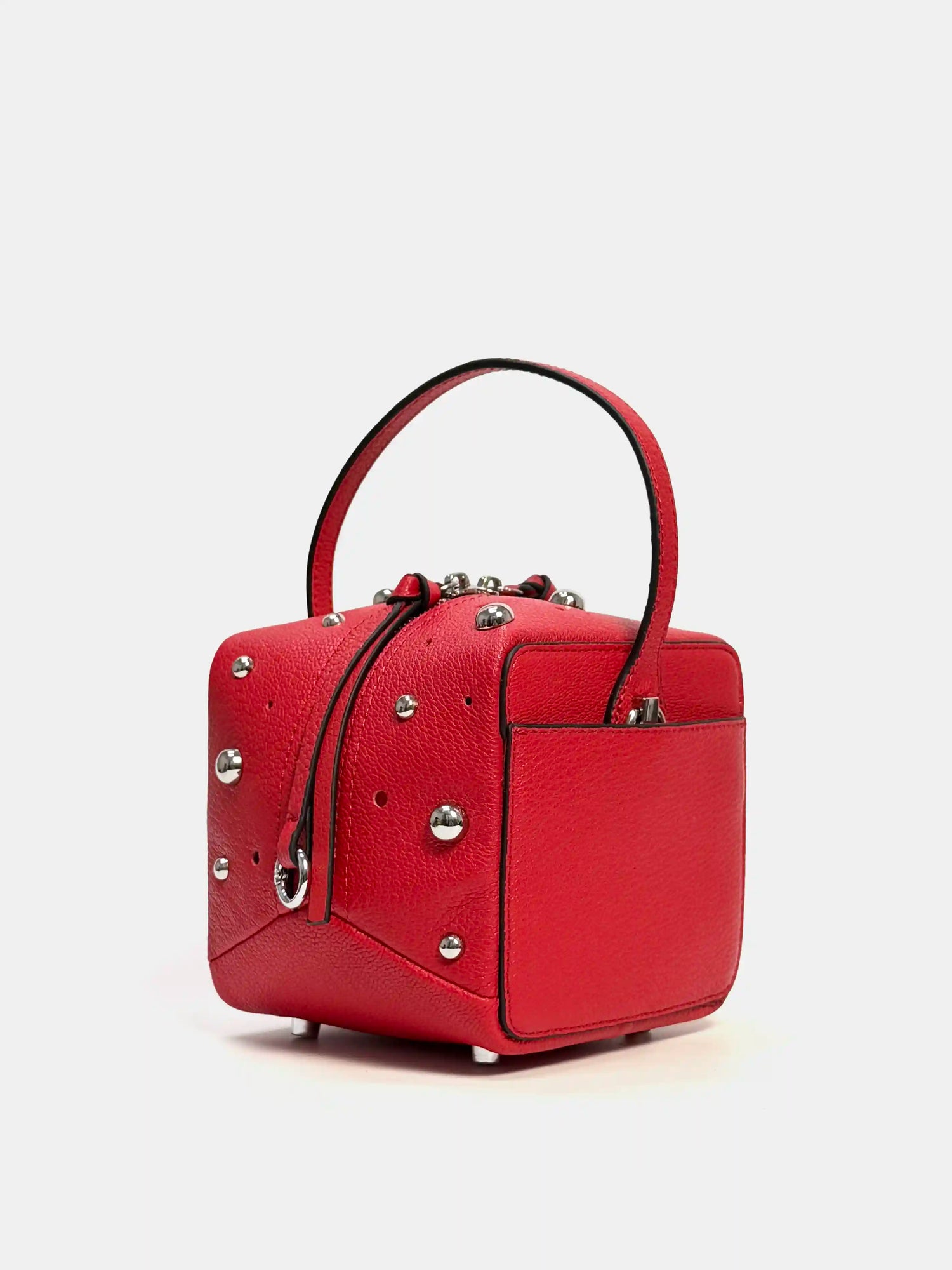 The Crimson Cube · Studded Sheepskin Box Bag