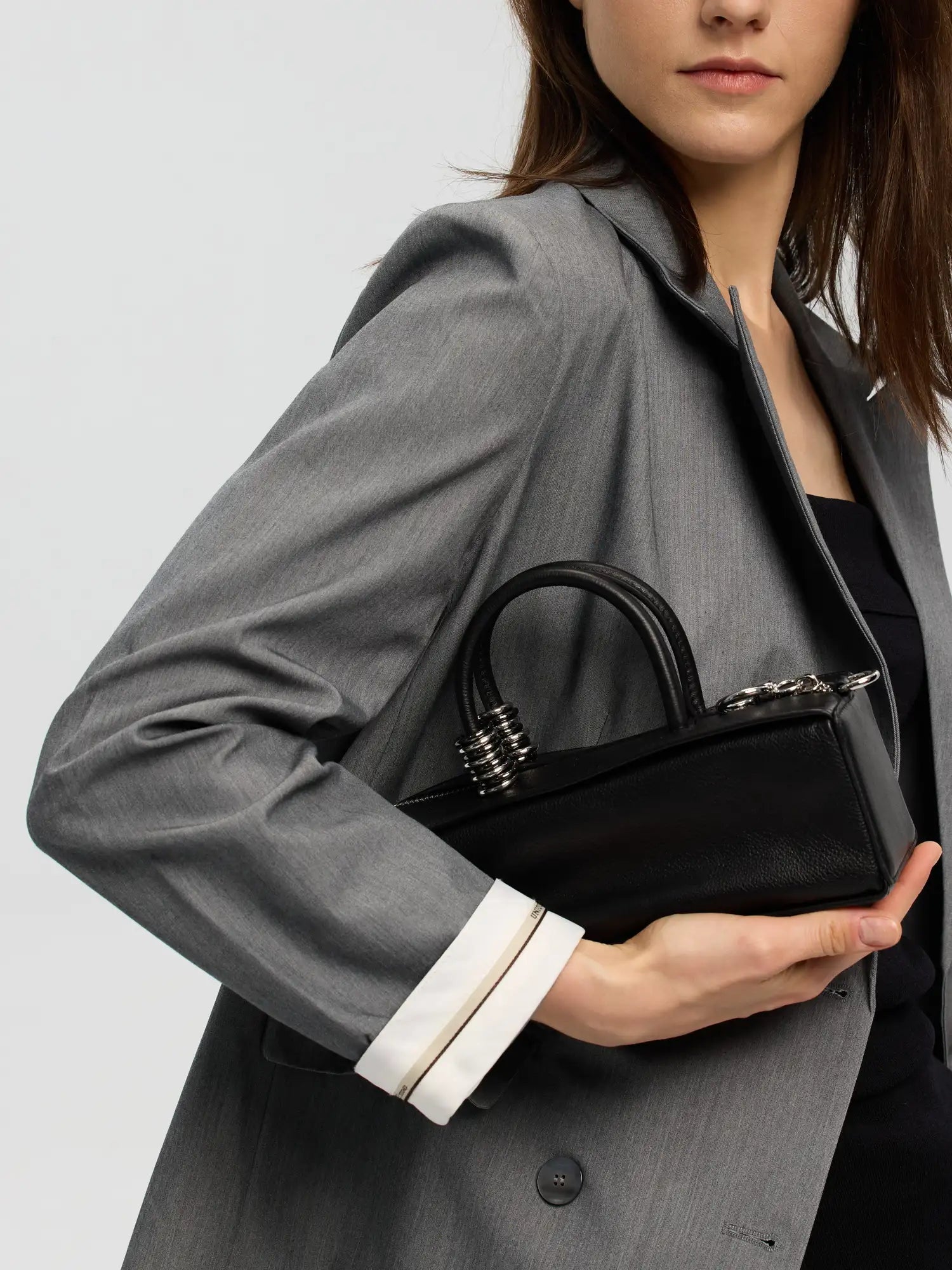 The Bar Structured Baguette · Black Leather