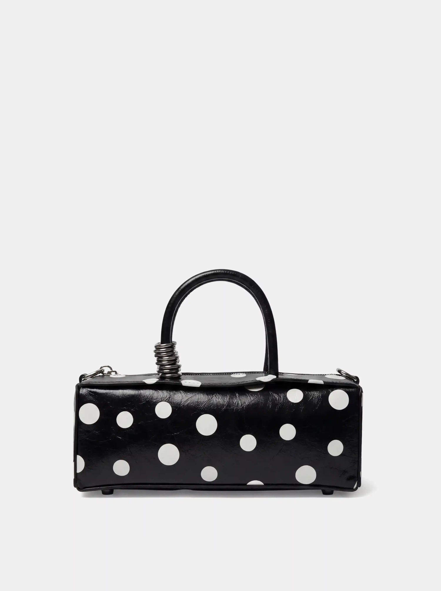 The Bar Structured Baguette · Black Polka Dot Leather