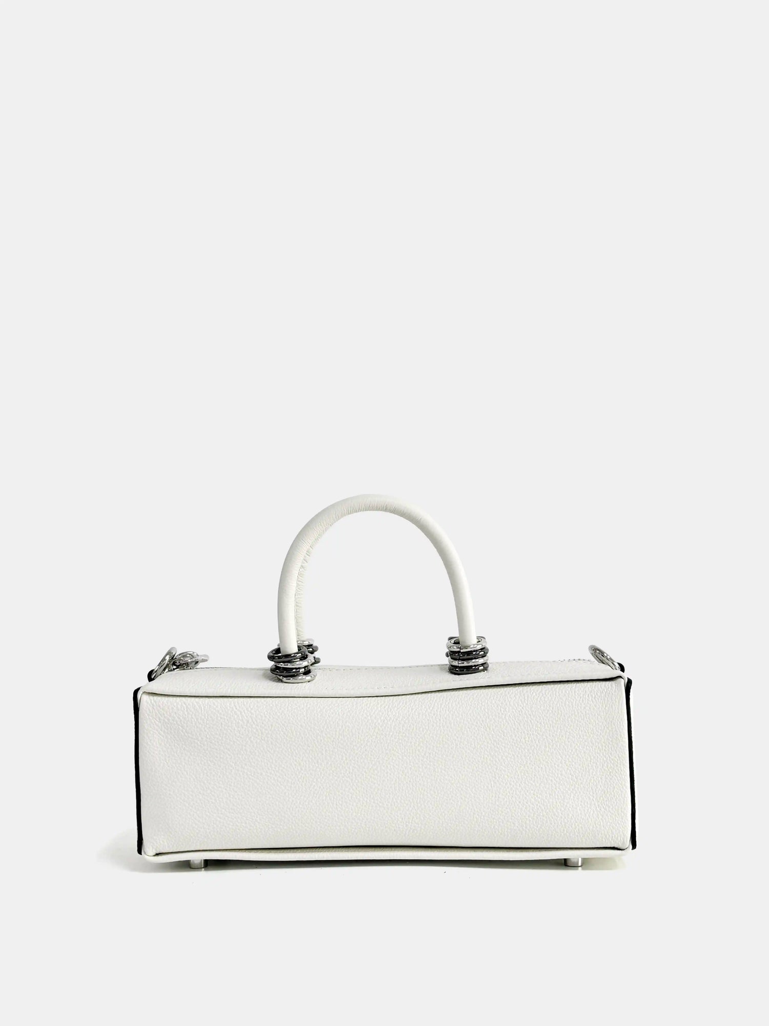 The Bar Structured Baguette · White Leather