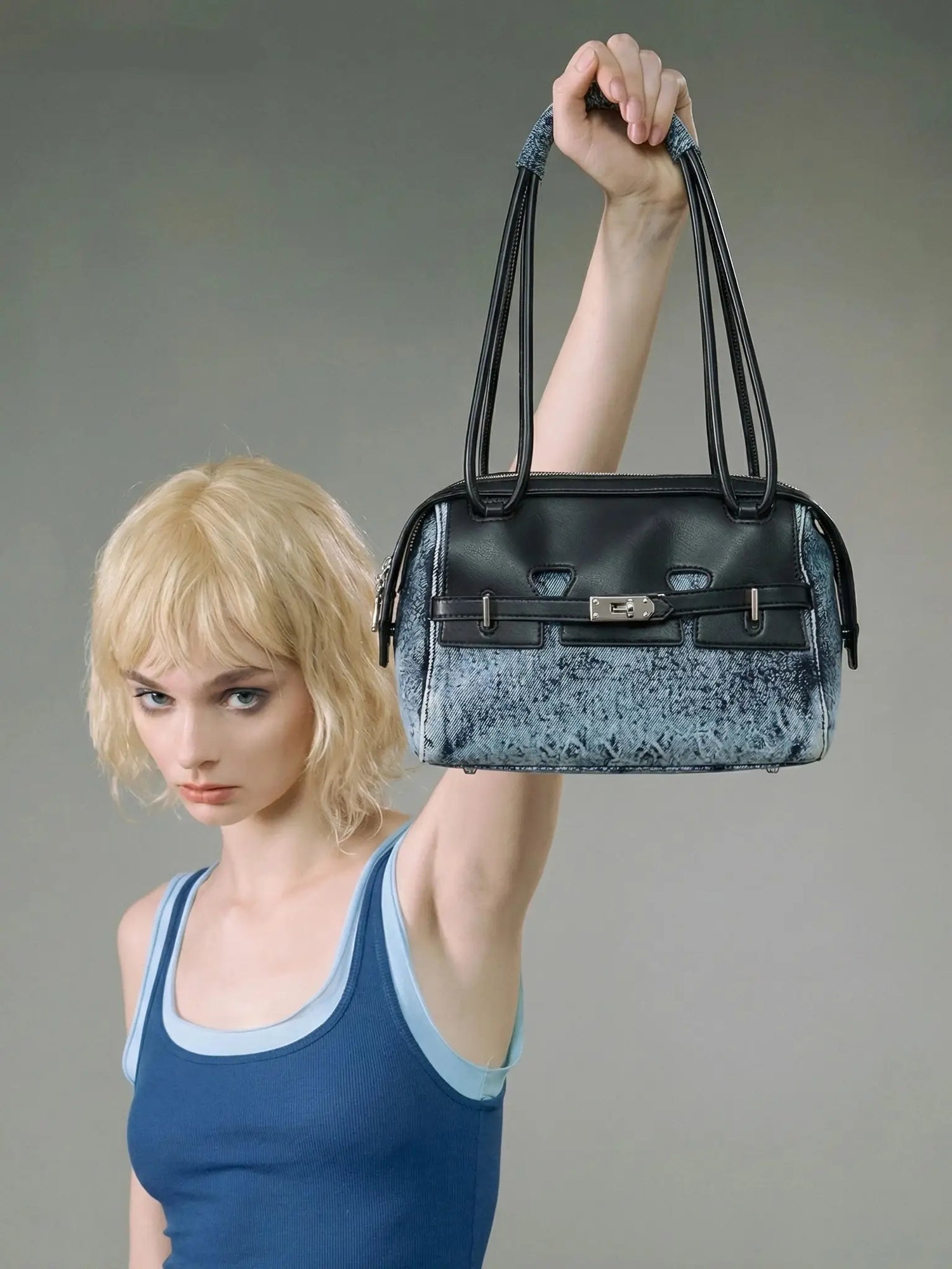 Blue Highway - Triple-Zip Denim Bowling Bag