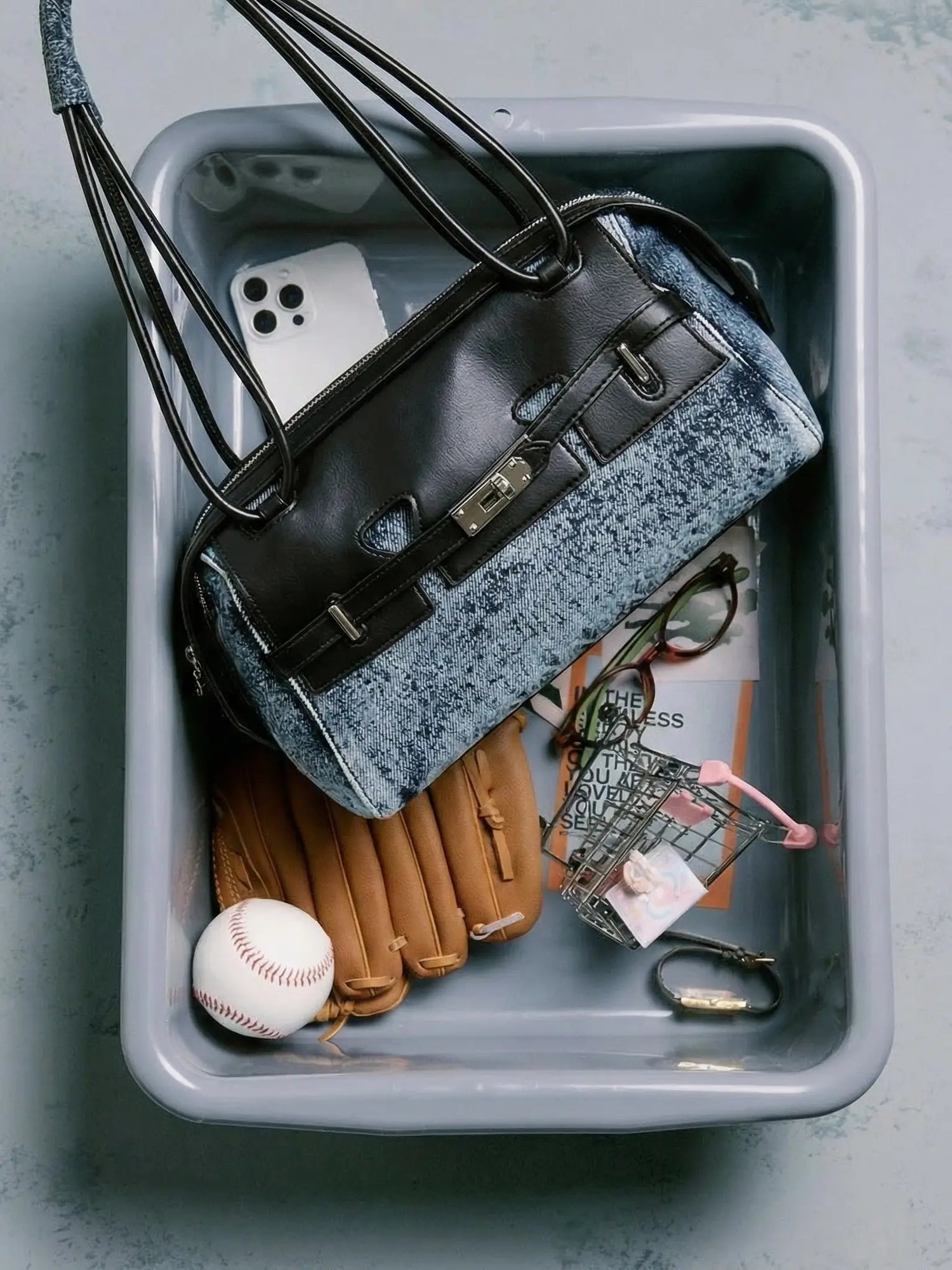 Blue Highway - Triple-Zip Denim Bowling Bag