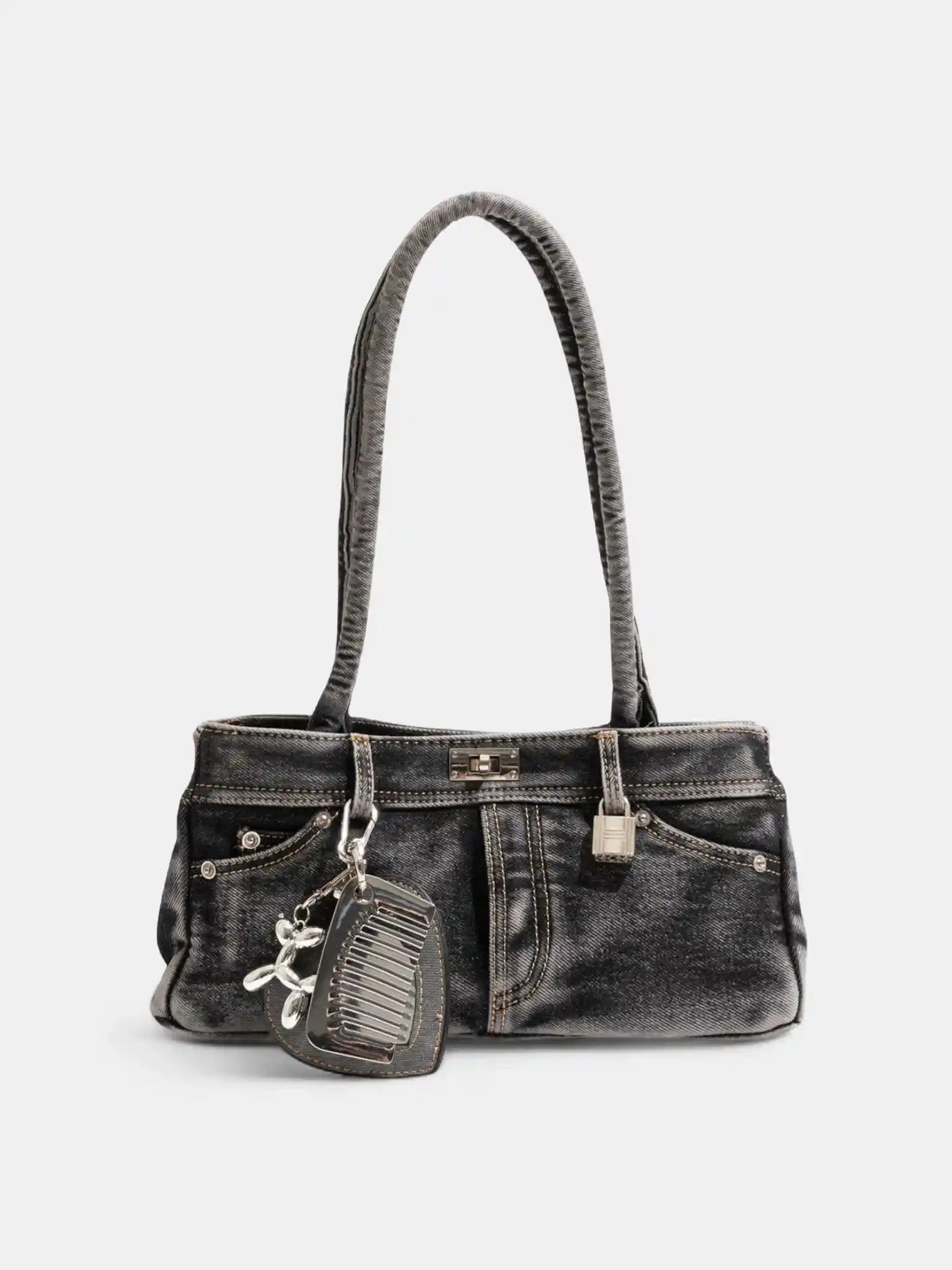 Sidewalk Muse - Washed Denim Baguette