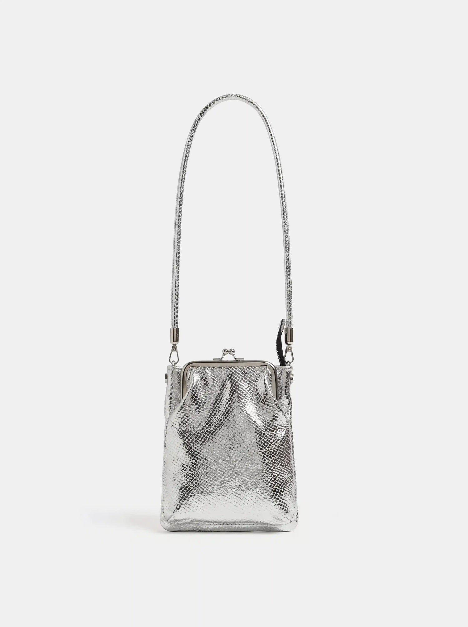 The Neo-Vintage Kiss-Lock Bag · Liquid Silver Snake