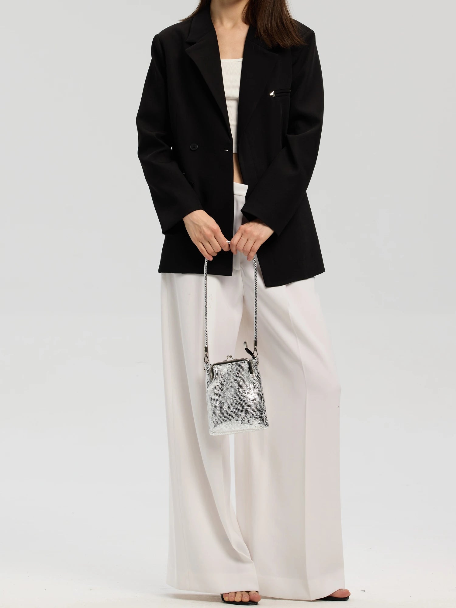 The Neo-Vintage Kiss-Lock Bag · Liquid Silver Snake