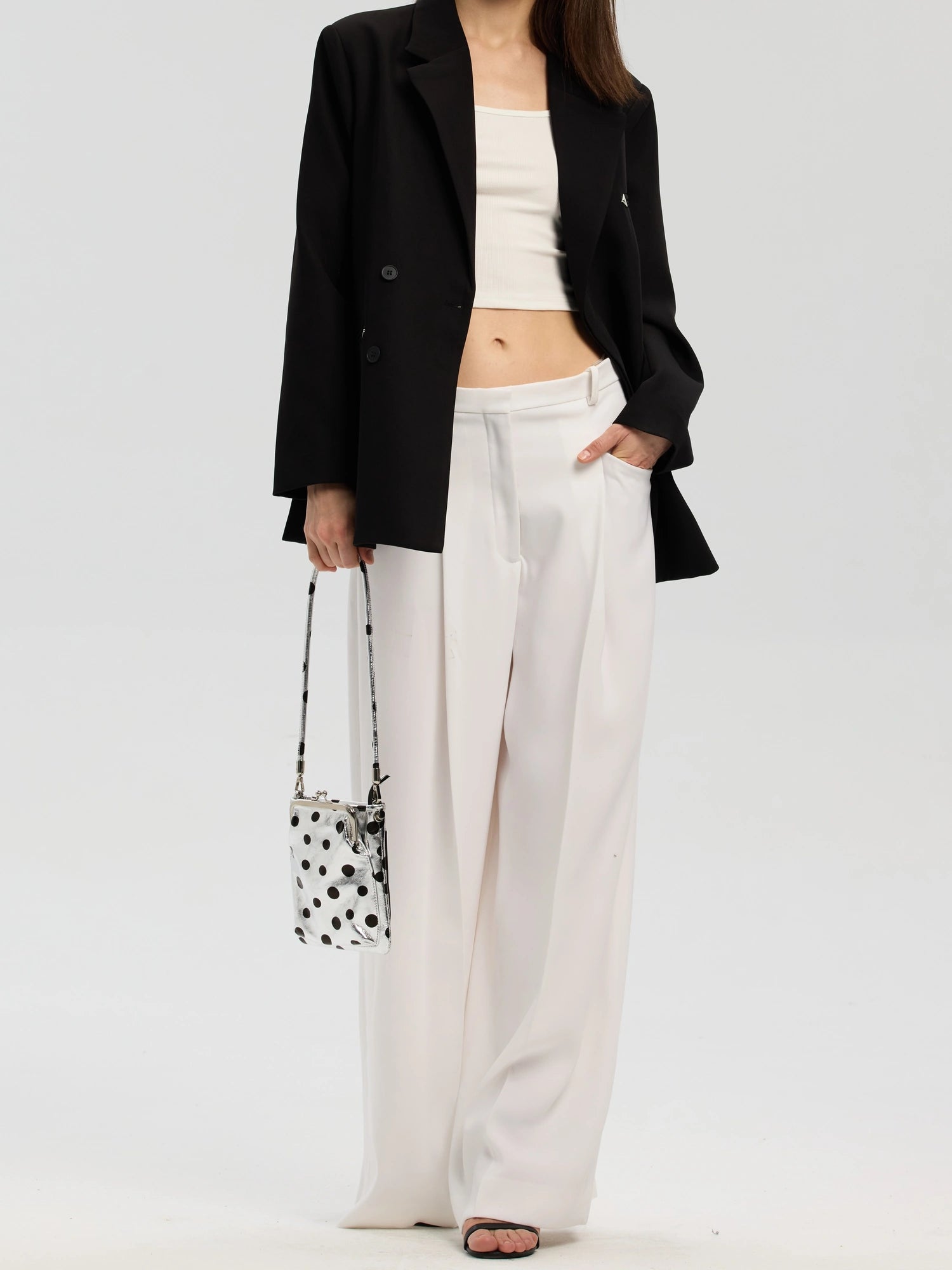 The Neo-Vintage Kiss-Lock Bag · Silver Polka Dot