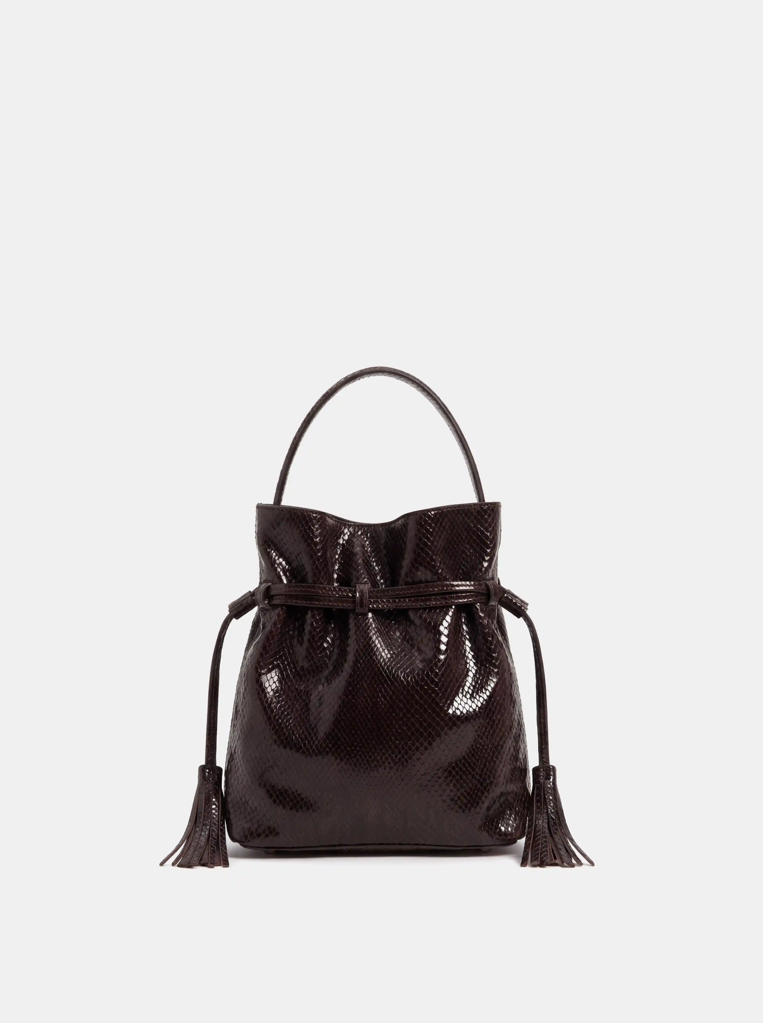 The Serpent Bucket Bag · Espresso Snake