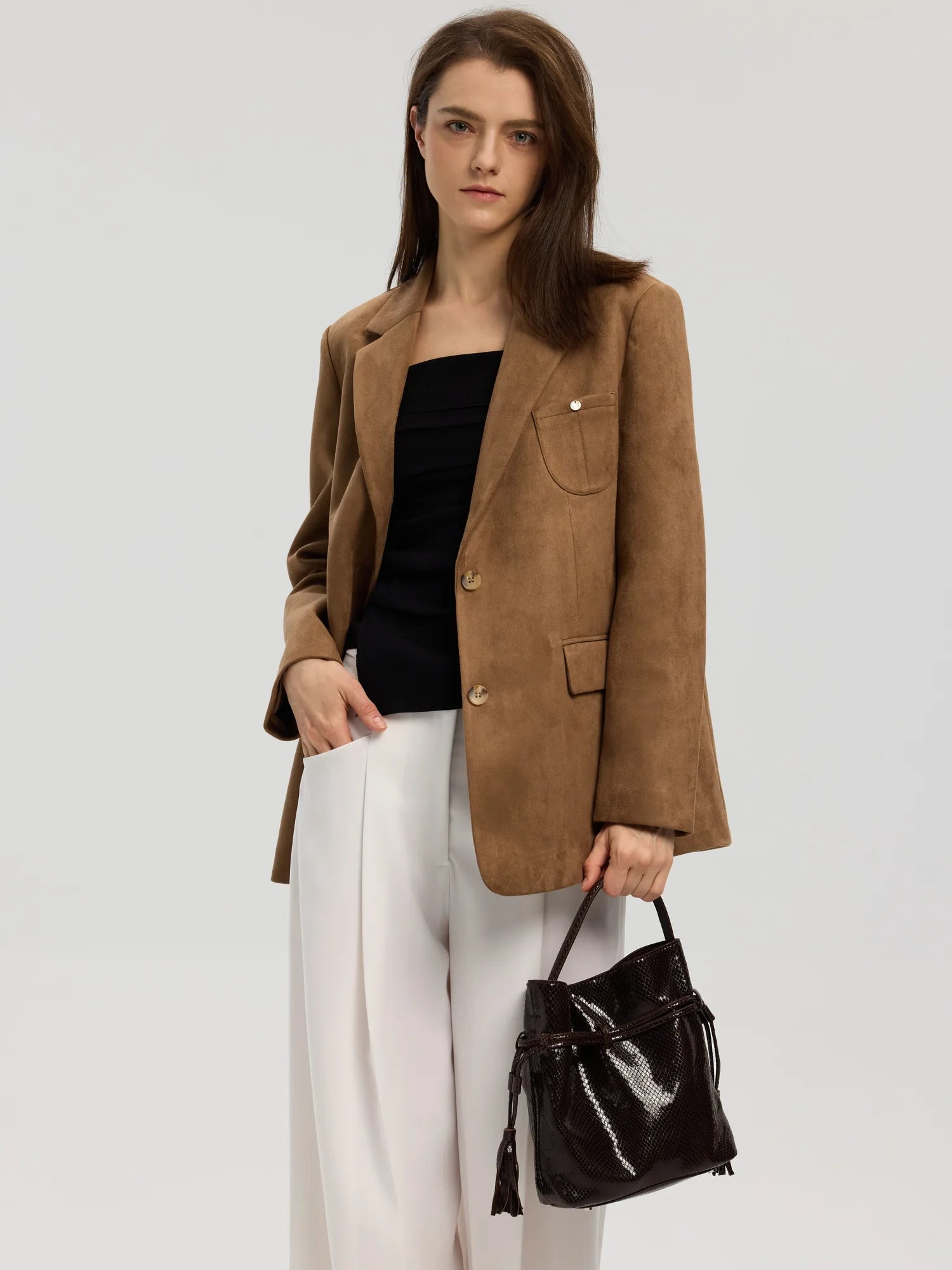 The Serpent Bucket Bag · Espresso Snake