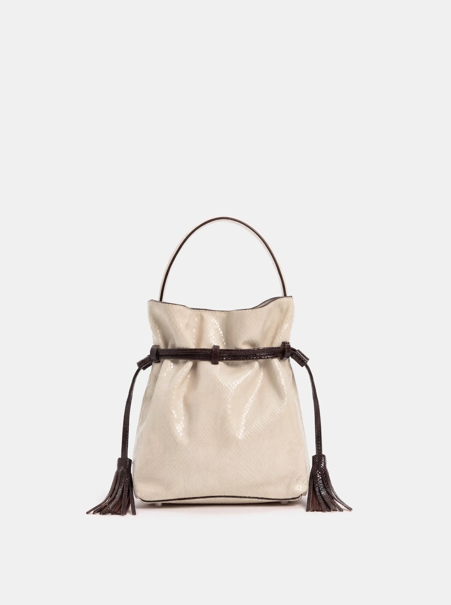 The Serpent Bucket Bag · White Snake